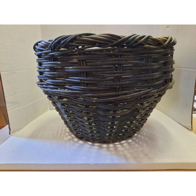 Wood Vintage French Market Basket For Sale - Image 7 of 7