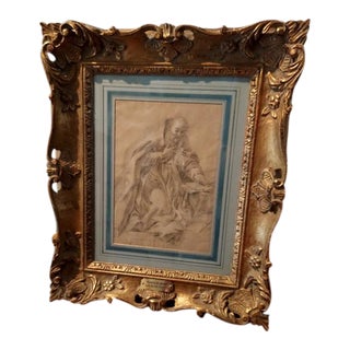 18th Century Old Master Drawing of St Jerome in Prayer For Sale