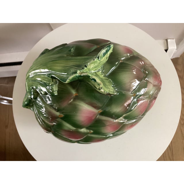 Large Ceramic Artichoke Shape Covered Casserole Dish or Soup Tureen For Sale In Washington DC - Image 6 of 10