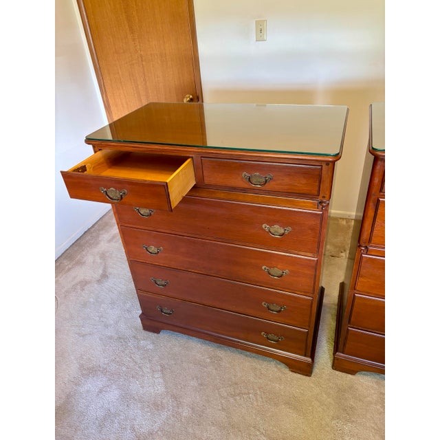 American Vintage Cherry Wood 6 Drawer Chest For Sale - Image 3 of 11