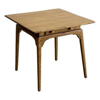 Antique Honey Oak Table With Center Drawer For Sale