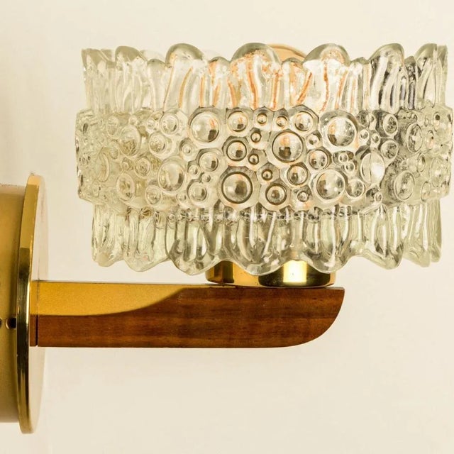 1960s Brass & Glass Wall Lights in the style of Hillebrand, Germany, 1960s For Sale - Image 5 of 14