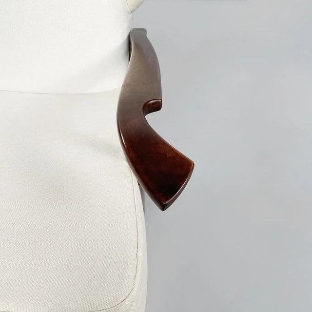 White Mid-Century Italian White Fabric & Wooden Armchair by Paolo Buffa, 1950s For Sale - Image 8 of 18