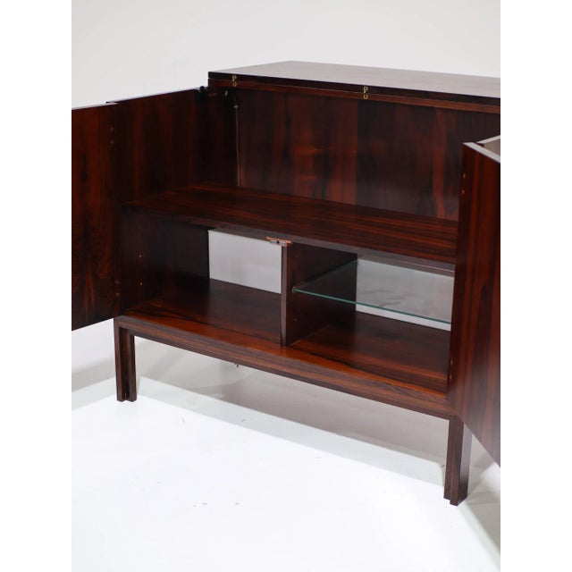 Glass Vintage Danish Bar Cabinet in Kingwood by Feldballes Møbelfabrik, 1960s For Sale - Image 7 of 16
