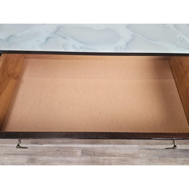 Mid-Century Chest of Drawers with Blue Glass and Four Drawers, 1960s For Sale - Image 16 of 18