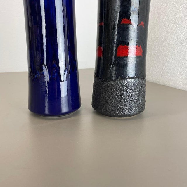 1970s Fat Lava Pottery Vases from Scheurich, Germany, 1970s, Set of 2 For Sale - Image 5 of 18