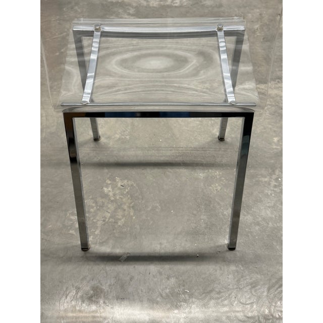 Cb2 Chrome and Lucite Side Chair For Sale - Image 14 of 17