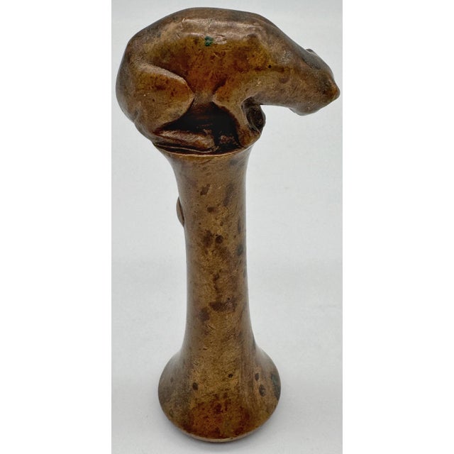 English Arts & Crafts Bronze Seal, Cat & Mouse Motif, circa 1900–1930 For Sale - Image 15 of 18