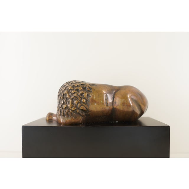 Vintage Sleeping Lion Sculpture For Sale - Image 11 of 15