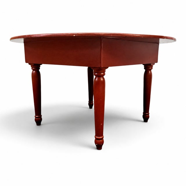Mid 20th Century Mid-Century Hand-Painted Magnolia Round Farmhouse Dining Table, 57 Inch For Sale - Image 5 of 15
