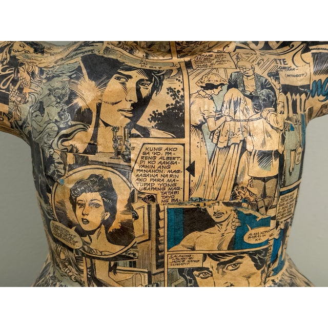 Paper Vintage Filipino Comic Paper Mache Bear Piñata Folk Art Sculpture For Sale - Image 7 of 8