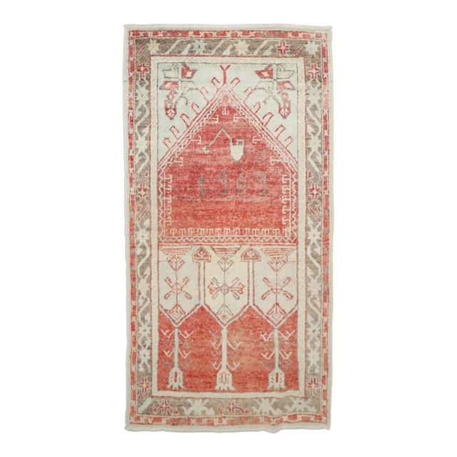 Turkish Prayer Rug Dated 1969 - 2'8" x 5' For Sale