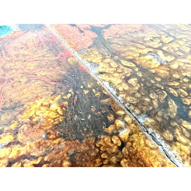 Ceramic Coffee Table in Enameled Lava and Metal by Robert and Jean Cloutier, 1950s For Sale - Image 7 of 18