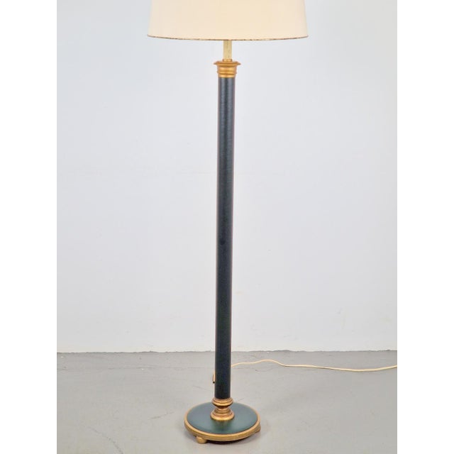 Vintage Neoclassic Green Leather Floor Lamp, 1930s For Sale - Image 16 of 18