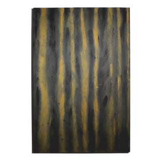 Karina Savonenko, Vertical Organic Lines in Green and Yellow, 2026, Acrylic Painting on Canvas For Sale