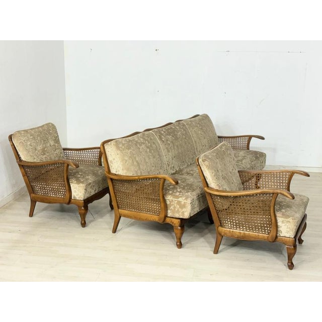Vintage Chippendale Sofa and Armchairs, 1960s, Set of 3 For Sale - Image 5 of 11