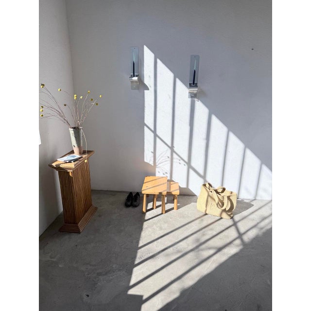 1950s Small Nesting Tables in Light Oak, 1950s, Set of 2 For Sale - Image 5 of 18