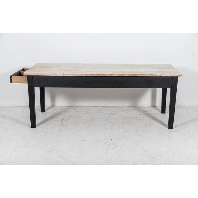 19th Century Ebonised Pine Scrub Top Farmhouse Table For Sale - Image 14 of 17