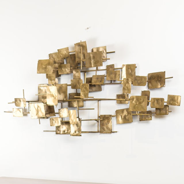 Brutalist Welded Steel & Brass Wall Sculpture in the Early Style of Curtis Jere, 1960s For Sale - Image 17 of 18