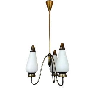 Vintage Brass Chandelier Italy 1960s For Sale