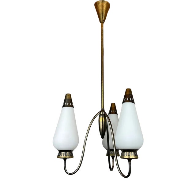 Vintage Brass Chandelier Italy 1960s For Sale