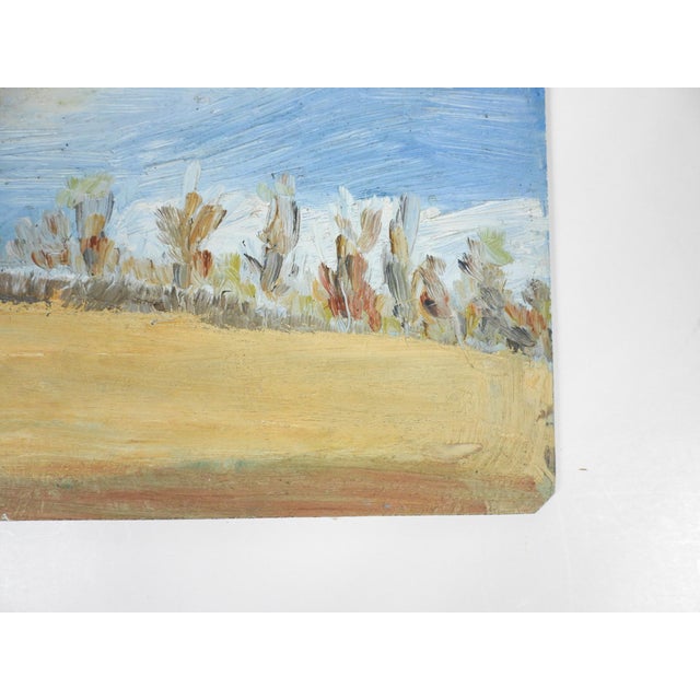 Rustic Mid 20th Century Impressionist Plein Air Winter Landscape Painting For Sale - Image 3 of 7