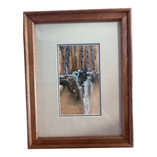 Itsu Arita Original Watercolor Aspen Trees in Colorado 1980 For Sale