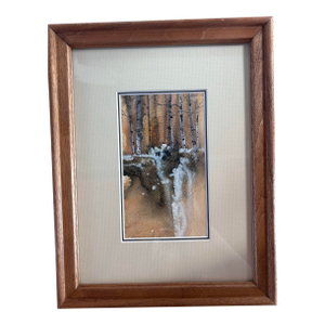 Itsu Arita Original Watercolor Aspen Trees in Colorado 1980