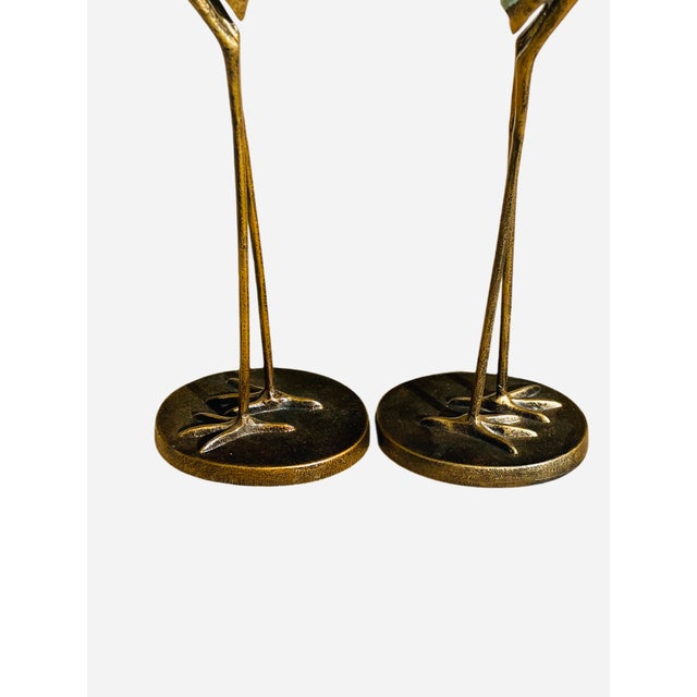 Metal Sculptural Crane Garden Statues For Sale - Image 7 of 14