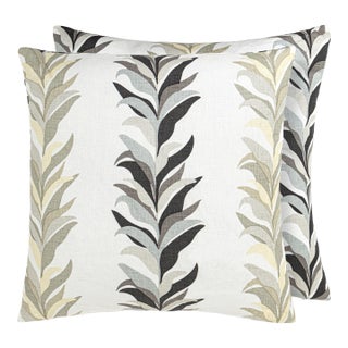 The House Of Scalamandré Chira Island Square Pillow In Shadow For Sale