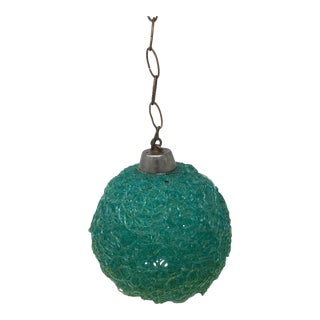 Vintage 1970s Hanging Green Resin Light Fixture For Sale