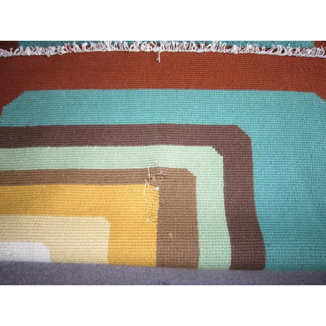 Mid-Century Modern 1950s Belgian Geometric Design Rug-5′8″ × 6′6″ For Sale - Image 3 of 13