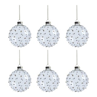 Glitter Dots Holiday Ball Ornaments, Set of 6 For Sale