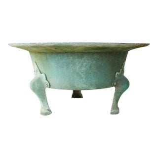 Large Patinated Garden Planter Jardinière For Sale
