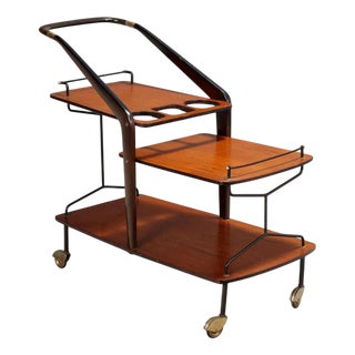 Vintage Bar Cart in Teak, 1960s For Sale