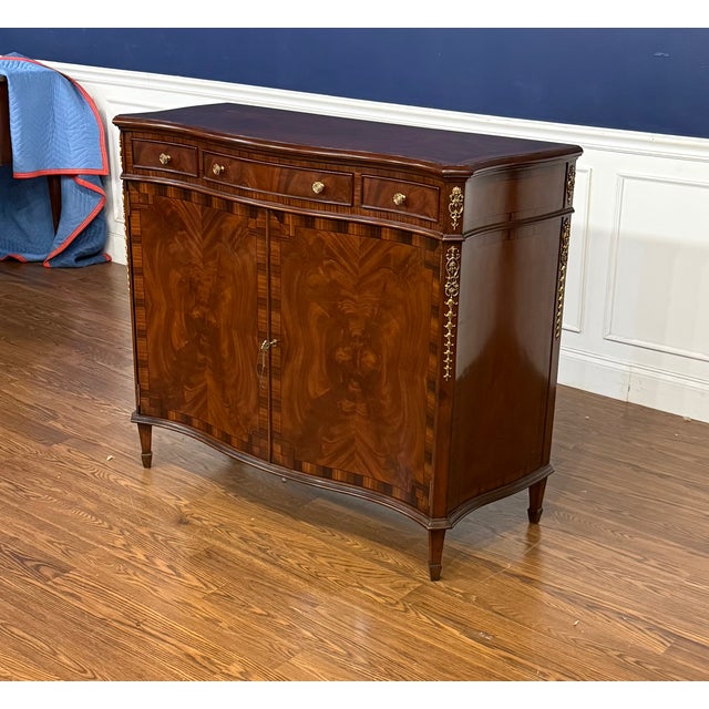 Wood Serpentine Mahogany Two Door Cabinet by Leighton Hall - Showroom Sample For Sale - Image 7 of 12