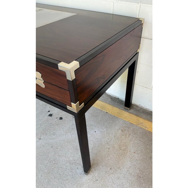 Campaign Jonathan Charles Campaign Style Writing Desk For Sale - Image 3 of 5