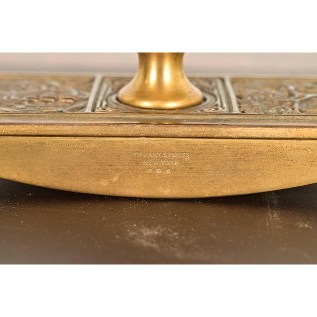 Tiffany Studios New York Bookmark Pattern Bronze Doré Rocker Blotter For Sale - Image 9 of 11