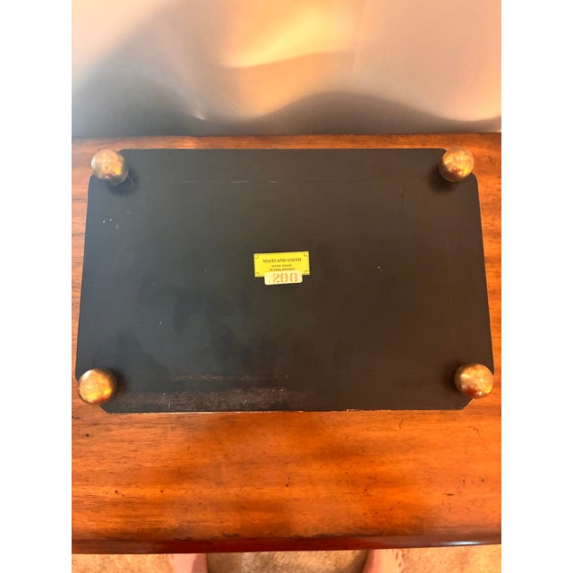 Maitland - Smith 1980s Maitland-Smith Hand-Painted Tooled Leather Poker Box For Sale - Image 4 of 6