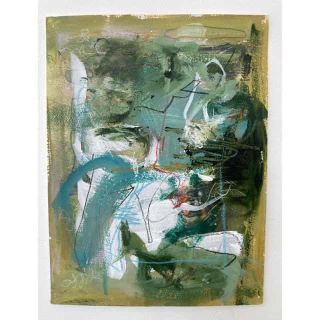 White Abstract Small Work on Paper Acrylic Painting Untitled #11 by Stephanie Visser For Sale - Image 8 of 8