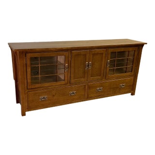 Crafters and Weavers Mission Quarter Sawn Oak Tv Stand - Walnut For Sale