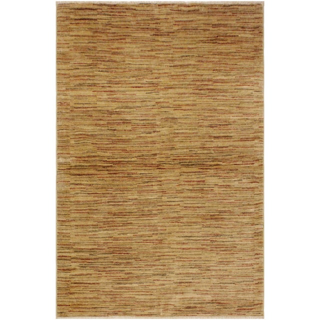 Shabby Chic Gabbeh Beige/Rust Wool Rug - 4'3'' X 5'9'' For Sale - Image 10 of 10
