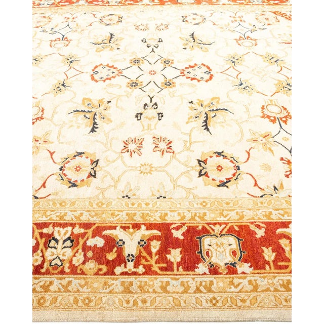 Solo Rugs Vintage Traditional Hand Knotted Wool Area Rug, Ivory - 8'0" X 10'0" For Sale - Image 4 of 9