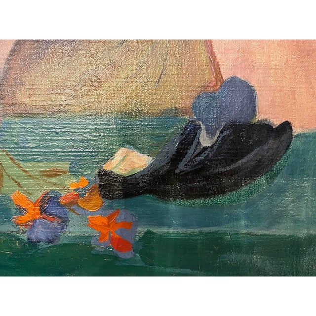 Sigismund Kolos-Vary, Cubist Woman with Tulip, 1936, 1936, Oil on Canvas, Framed For Sale - Image 9 of 11