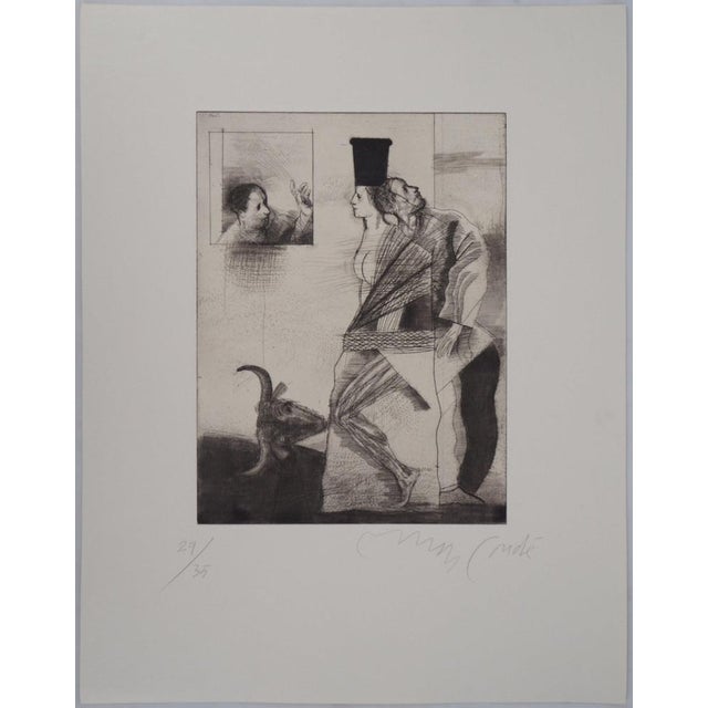 Miguel CONDÉ Allégorie espagnole Original engraving on thick vellum Signed in pencil lower right Numbered out of / 35...