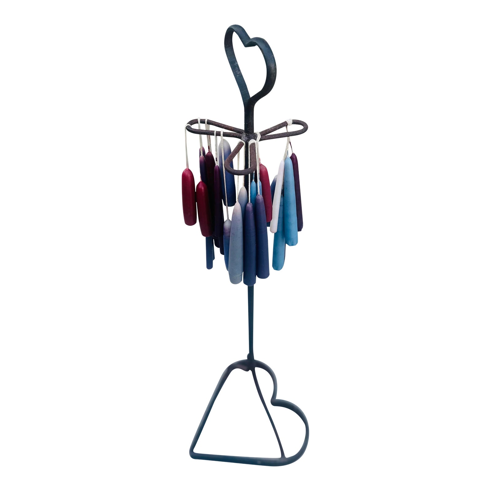 Vintage Folk Art Iron Candle Drying Rack | Chairish