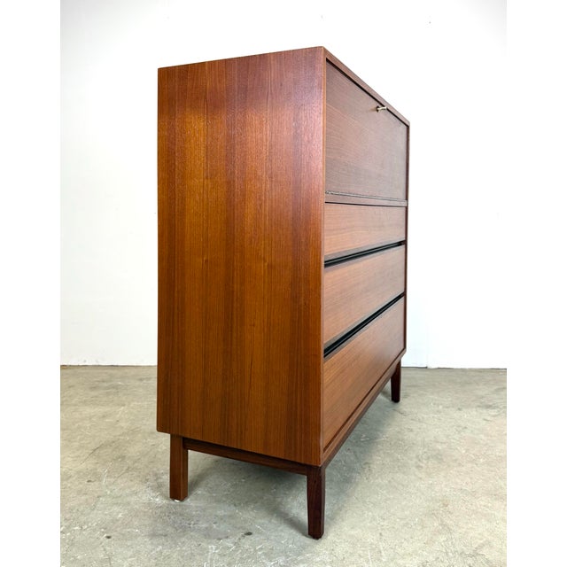 Mid-Century Modern Mid Century Modern Walnut Tall Dresser / Credenza by Kipp Stewart for Directional by Calvin Furniture, Restored For Sale - Image 3 of 12
