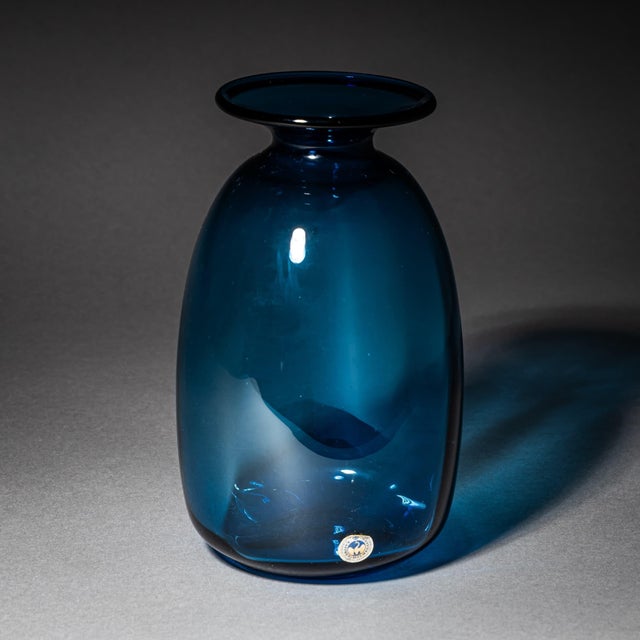 Blue “Capri” Glass Vase by Kastrup Holmegaard, Denmark, 1960s/70s For Sale In New York - Image 6 of 7