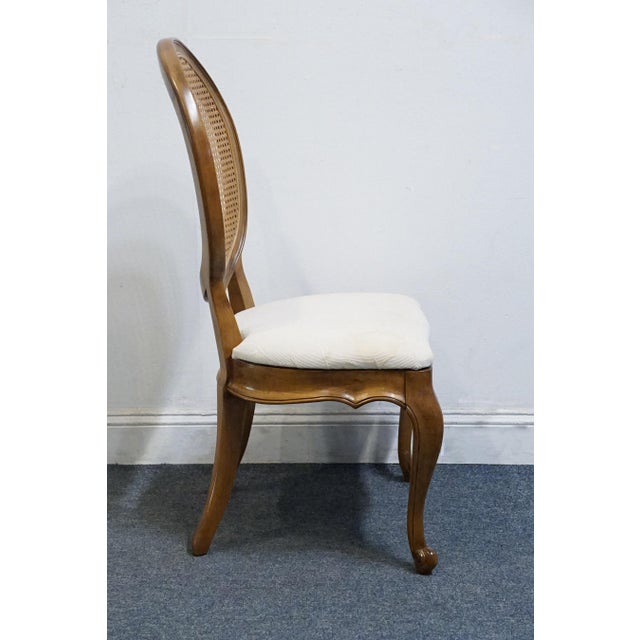 Late 20th Century White of Mebane Country French Provincial Caned Round Back Dining Side Chair For Sale - Image 5 of 7