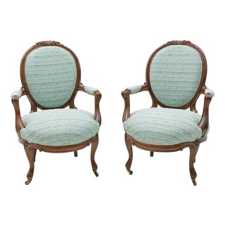 French Louis Philippe Style Armchairs, 1850s, Set of 2 For Sale